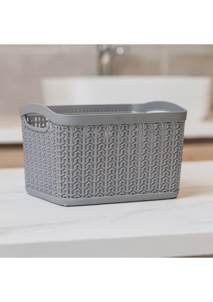 Örgü Desenli 3,3 Litre Çok Amaçlı Sepet – Bpa’sız, Dayanıklı, Şık ve Pratik Tasarım - 21X16X13,8 cm