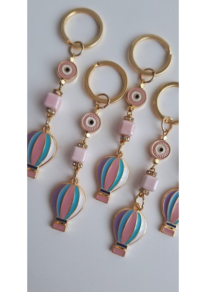 Hediyelik Nazar Boncuklu Özgürlük Simgesi Balon Anahtarlık - Pembe 10,5 cm indirimleri