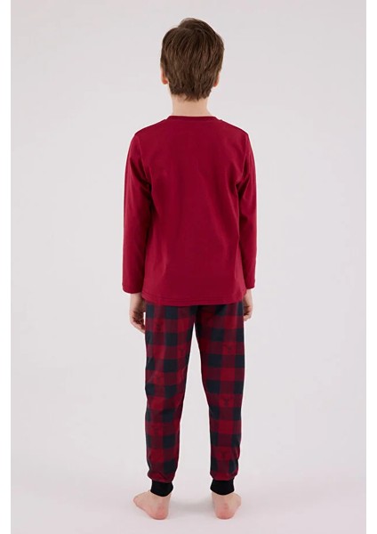 Uzun Kol Ekoseli Erkek Çocuk Pijama Takım 3502 fırsatları