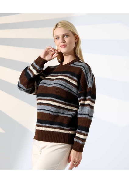 Ahenkli Çizgili Triko Kazak fiyatları
