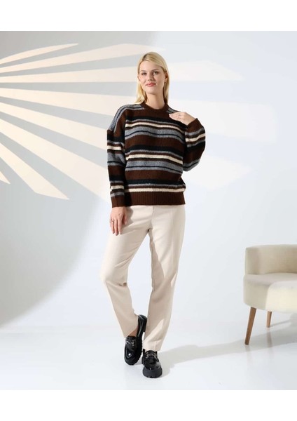 Ahenkli Çizgili Triko Kazak modelleri