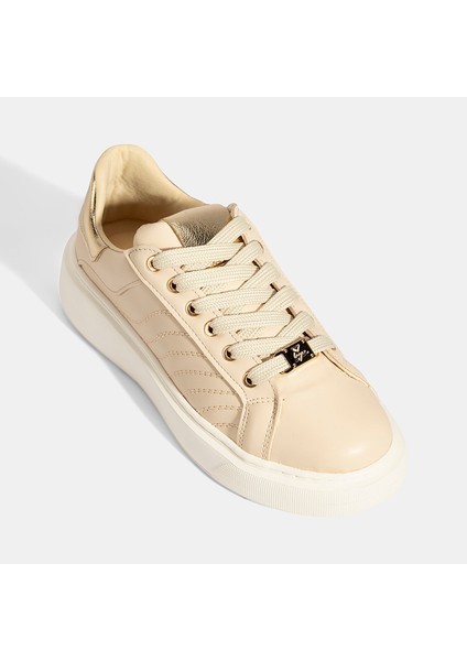 Kadın Bej Bağcıklı Spor Ayakkabı indirimleri