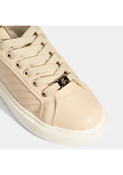Kadın Bej Bağcıklı Spor Ayakkabı