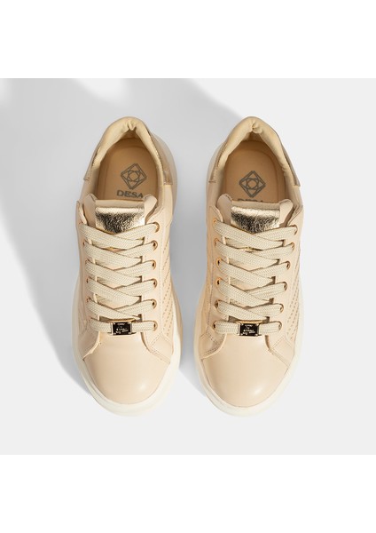 Kadın Bej Bağcıklı Spor Ayakkabı