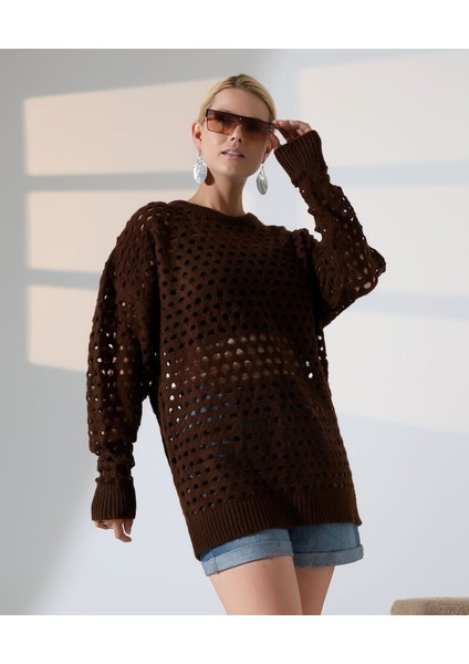 Delikli Uzun Kol Kadın Triko Kazak fiyatları