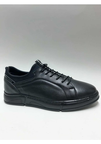 Hakiki Deri Bağcıksız Rahat Kauçuk Taban Esnek Siyah Renk Kışlık Erkek Ayakkabı C-56251376HSA fiyatları