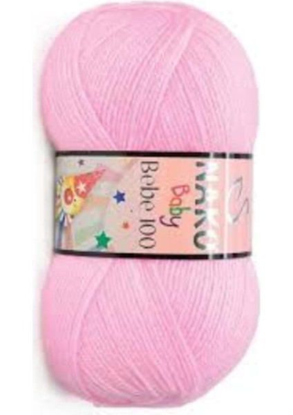 Bebe 100 El Örgü Ipi Ipliği Yünü Renk KODU:23069 Pamuk Şeker