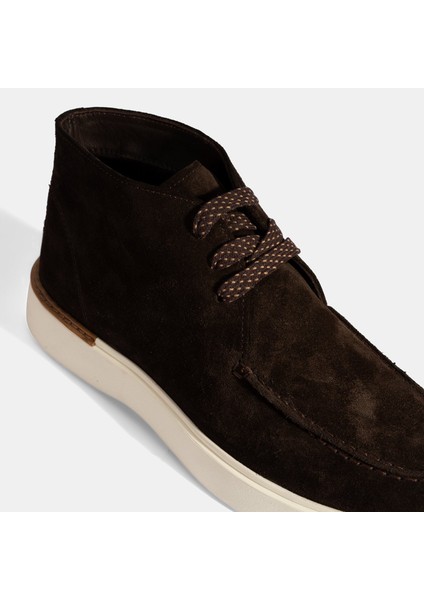 Erkek Kahve Bağcıklı Süet Bot