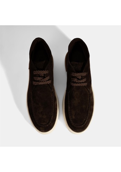 Erkek Kahve Bağcıklı Süet Bot