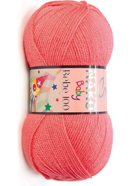 Bebe 100 Mercan Rengi El Örgü Ipi /renk KODU:11201