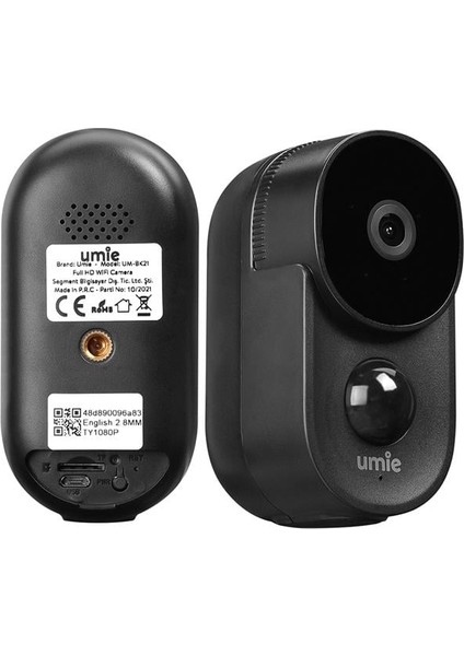 Umıe 2mp Iki Yönlü Ses Tf Kart Kablosuz Tuya Destekli Akıllı Ip Kamera 6700 Mah Bataryalı (UM-BK21 Siyah) fiyatları
