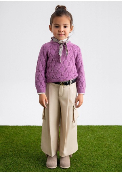 Mayoral Abel&lula Kız Çocuk Kemerli Geniş Paça Pantolon