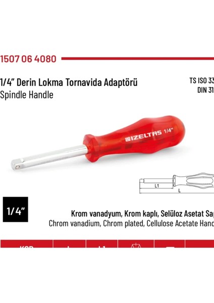 Derin Lokma Tornavida Adaptörü 1/4