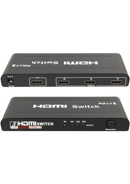 G-538H 3 Giriş 1 Çıkış HDMI Switcher Toplayıcı Metal Kasa Adaptörlü fiyatları