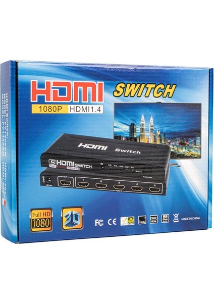 G-538H 3 Giriş 1 Çıkış HDMI Switcher Toplayıcı Metal Kasa Adaptörlü fırsatları