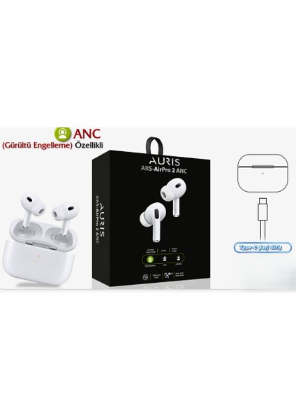 Aurıs Ars-Airpro2 Anc Bluetooth Kulaklık