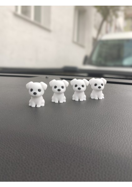 4'lü Sevimli Köpek Seti Dikiz Aynası Süsü Araba Süsü Torpido Süsü Oto Aksesuar Hediyelik Eşya