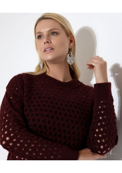 Delikli Uzun Kol Kadın Triko Kazak fiyatları