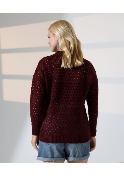 Delikli Uzun Kol Kadın Triko Kazak indirimleri