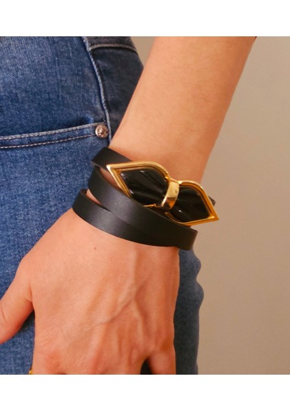 Hakiki Deri Siyah Fiyonk Bileklik fırsatları