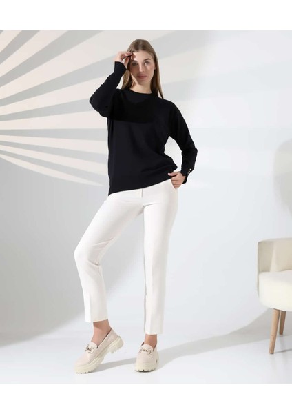 Gündelik Şıklık Kol Düğme Detay Triko Kazak fırsatları