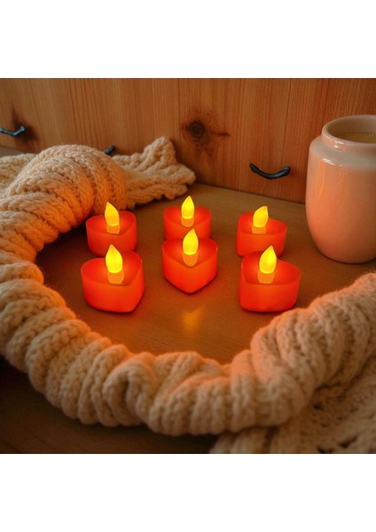 LED Plastik Kalp Mum 6 \'lı fiyatları