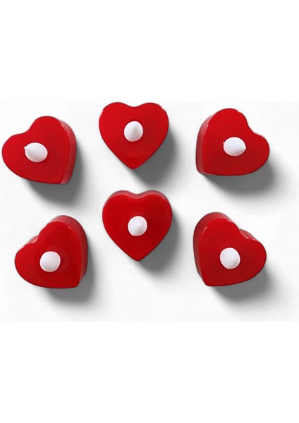 LED Plastik Kalp Mum 6 \'lı modelleri