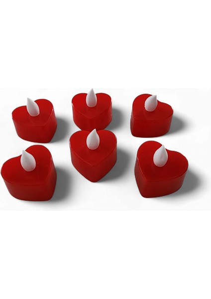 LED Plastik Kalp Mum 6 \'lı indirimleri