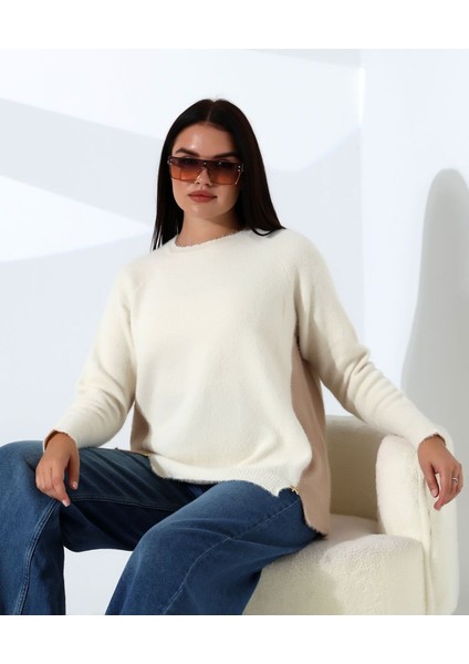 Blok Renkli Yan Detaylı Triko Kazak fiyatları