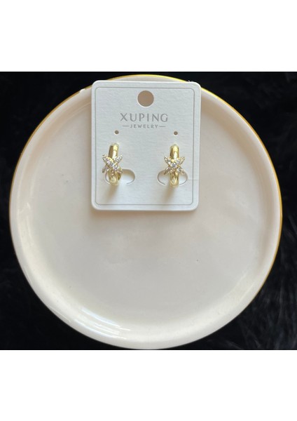 Yıldız Taşlı Altın Renk Kadın Çelik Küpe Işıltılı Zarif Şık Günlük ve Özel Gün Takı Xuping Jewelry Çelik Küpe Paslanmaz Çelik Küpe Kadın Çelik Küpe Gold Renk Altın Renk Küpe Taşlı Çelik Küpe Gold