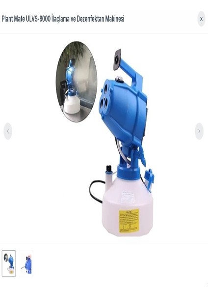 Electrıc Cold-Fog Sprayer Ulvs 8000 4 Lt