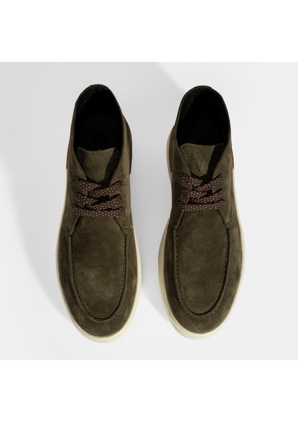 Erkek Yeşil Bağcıklı Süet Bot