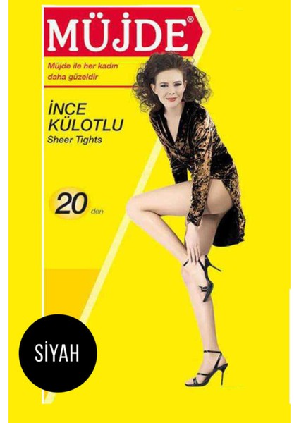 Müjde 20 Den Ince Külotlu Çorap 500 Siyah