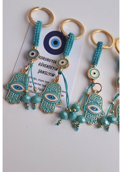 Hediyelik Fatma Ana Eli&hamse Anahtarlık - Turkuaz fiyatları