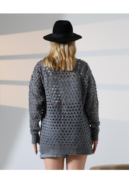 Delikli Uzun Kol Kadın Triko Kazak indirimleri