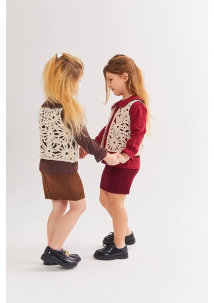 Süzene Yelekli Triko Etekli 3'lü Kıztakım indirimleri