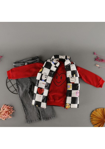 Bonn Şişme Yelekli Bebek Çocuk Mevsimlik 3'lü Kız Takım