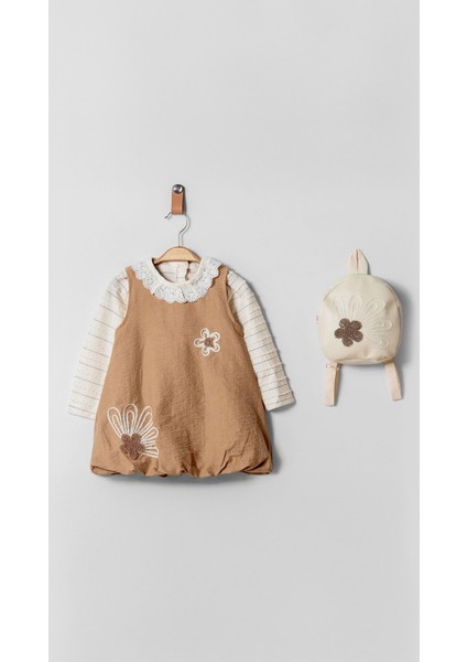 Fisto Yakalı Kazaklı Elbiseli Çantalı 3'lü Kız Takım fiyatları