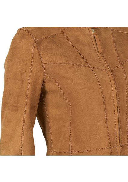 Kadın Taba Süet Ceket modelleri