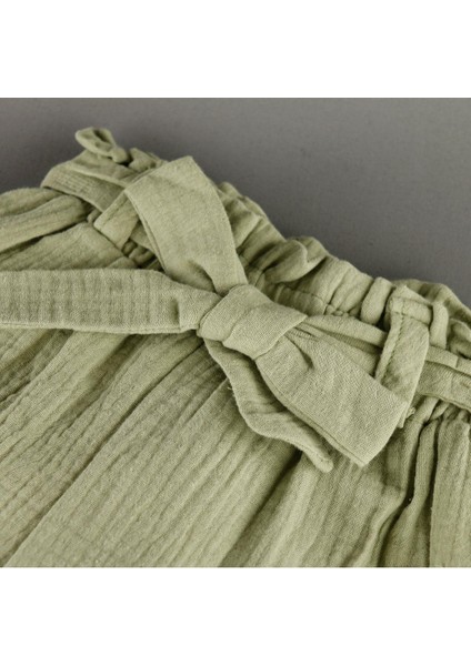 Bebe Yaka Boncuk Detaylı Muslin Kız 2'li Takım