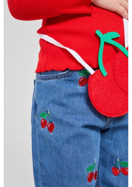 Kiraz Desen Detaylı Kot 3'lü Bebek Takım fırsatları