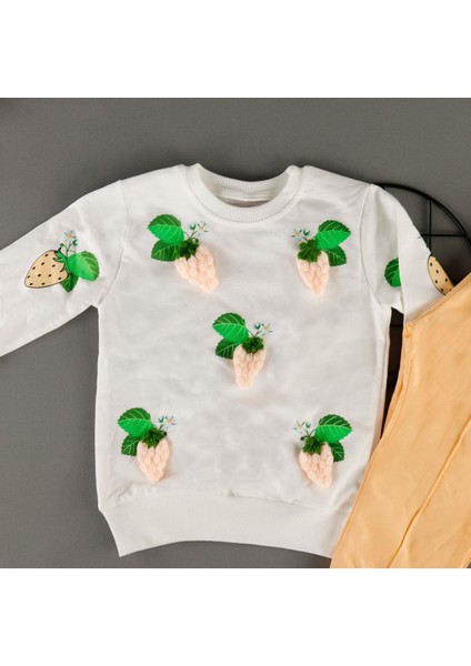 Çilek Kabarta Nakışlı 2'li Kız Takım fiyatları