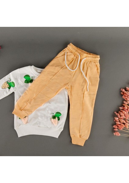 Çilek Kabarta Nakışlı 2'li Kız Takım modelleri