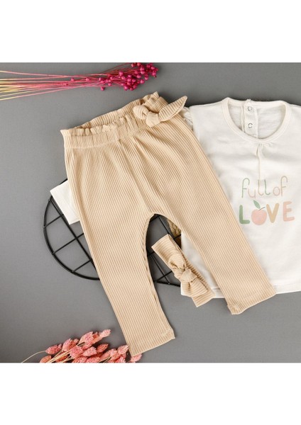 Love Baskılı Bandanalı 3'lü Kız Takım modelleri
