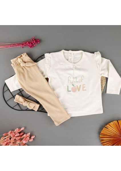 Love Baskılı Bandanalı 3'lü Kız Takım