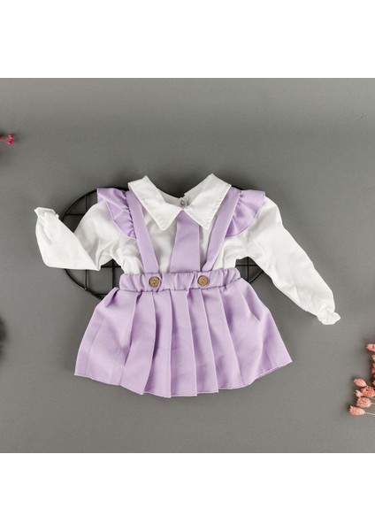 Gömlek Yaka Kravatlı Jile 2'li Kız Takım