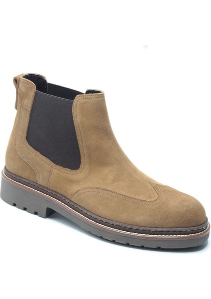 Taba Rengi Hakiki Süet Brogue Detaylı Comfort Eva Taban Erkek Chelsea Bot B10-0304E-SU07