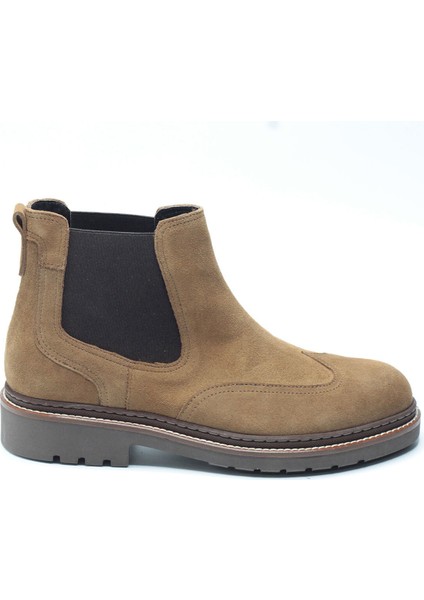 Taba Rengi Hakiki Süet Brogue Detaylı Comfort Eva Taban Erkek Chelsea Bot B10-0304E-SU07 fiyatları