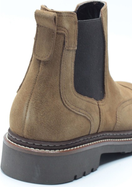 Taba Rengi Hakiki Süet Brogue Detaylı Comfort Eva Taban Erkek Chelsea Bot B10-0304E-SU07 modelleri