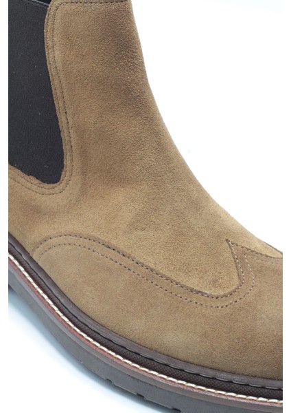 Taba Rengi Hakiki Süet Brogue Detaylı Comfort Eva Taban Erkek Chelsea Bot B10-0304E-SU07 fırsatları